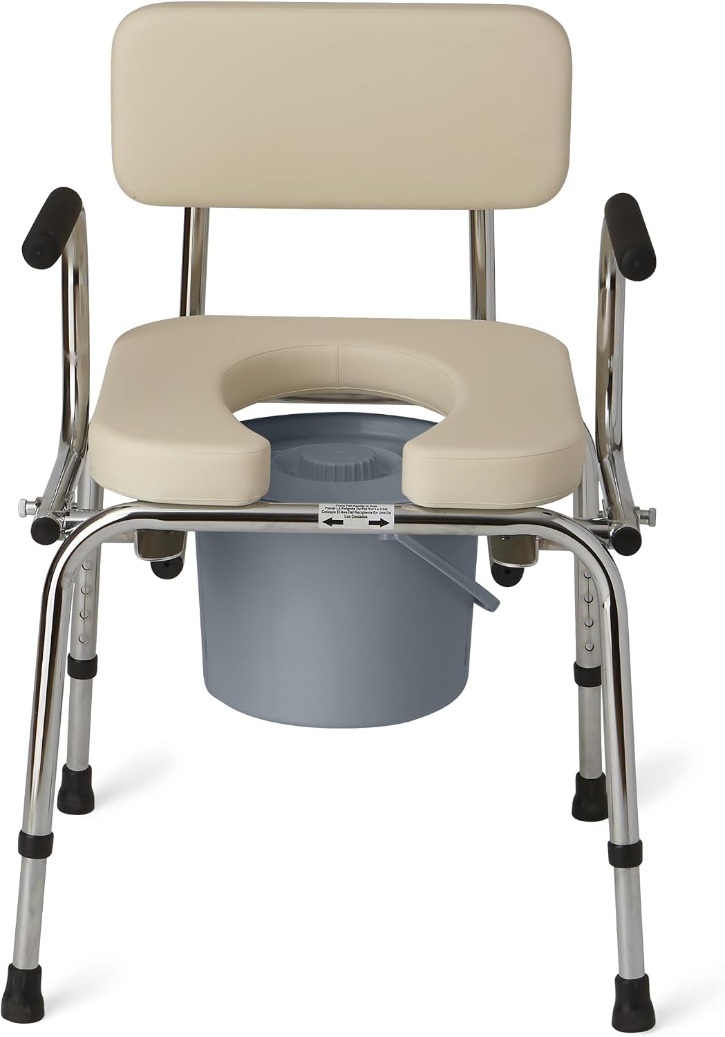 Medline Padded Steel Drop-Arm Commode with Clip-On Seat G98204