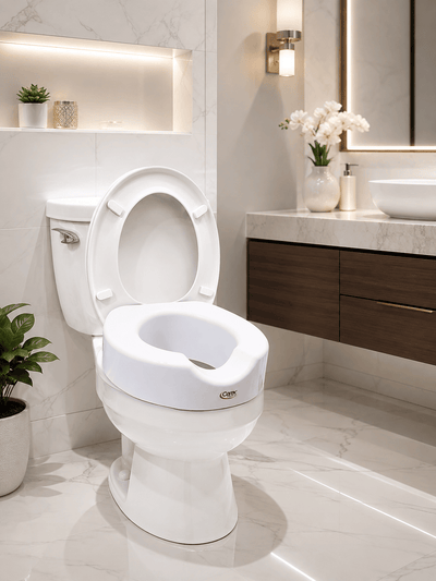 Carex Safe Lock Bariatric Raised Toilet Seat 4.25in