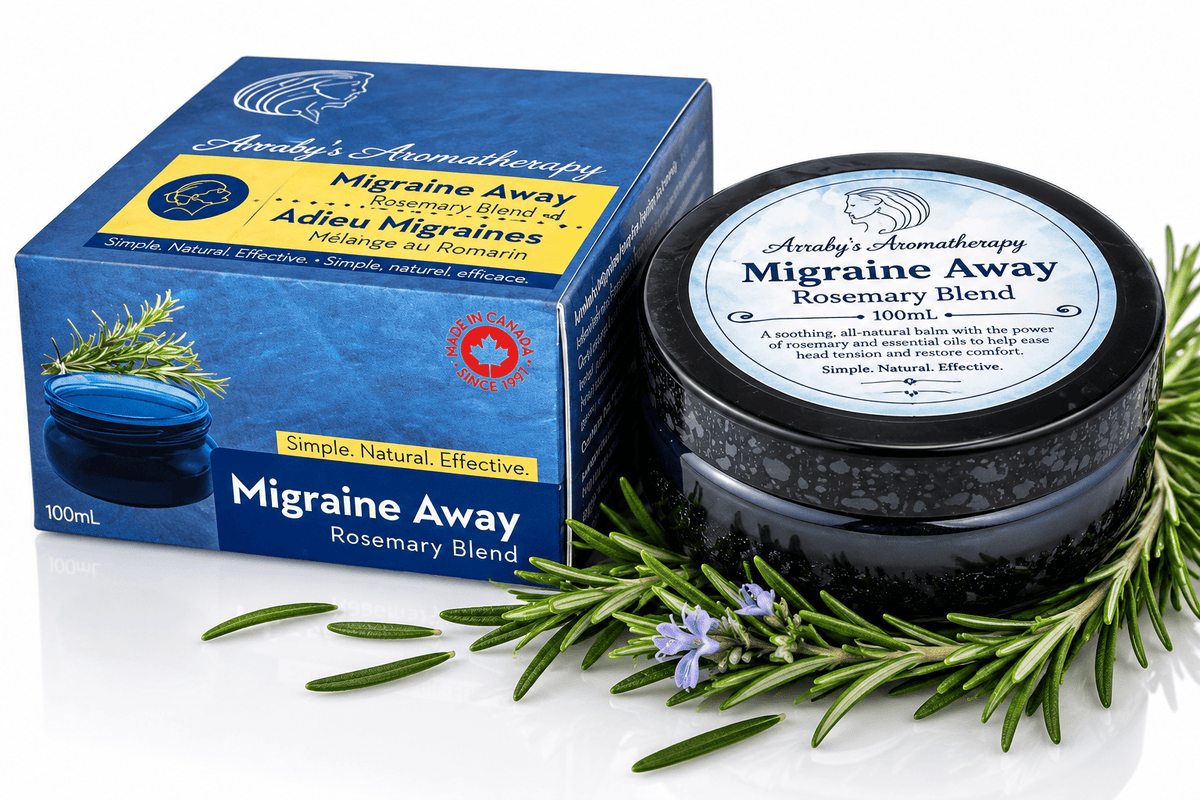 Arraby's Migraine Away Rosemary Blend - Aromatherapy Diffuser Jar