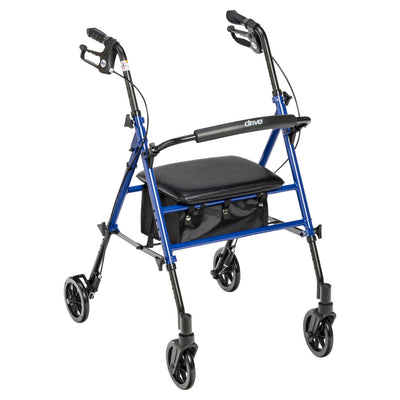 Drive Medical Adjustable Rollator w/ 6" Casters Blue
