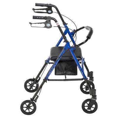 Drive Medical Adjustable Rollator w/ 6" Casters Blue