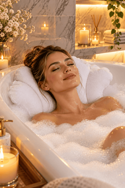Relaxus Inflatable Terry Bath Pillow