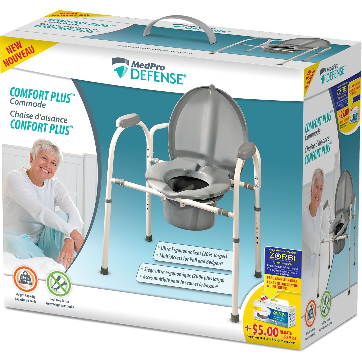 MedPro Defense Comfort Plus Commode - Main Image