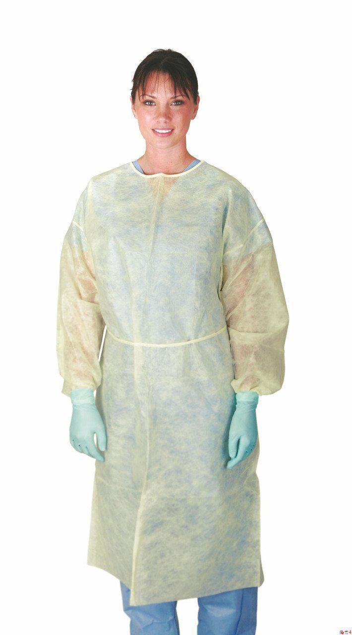 Medpro Defense Isolation Gowns w/ties Uni-Size Yellow 10/Pkg.