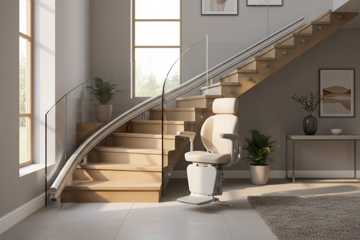 Stairlift installed in an Edmonton home