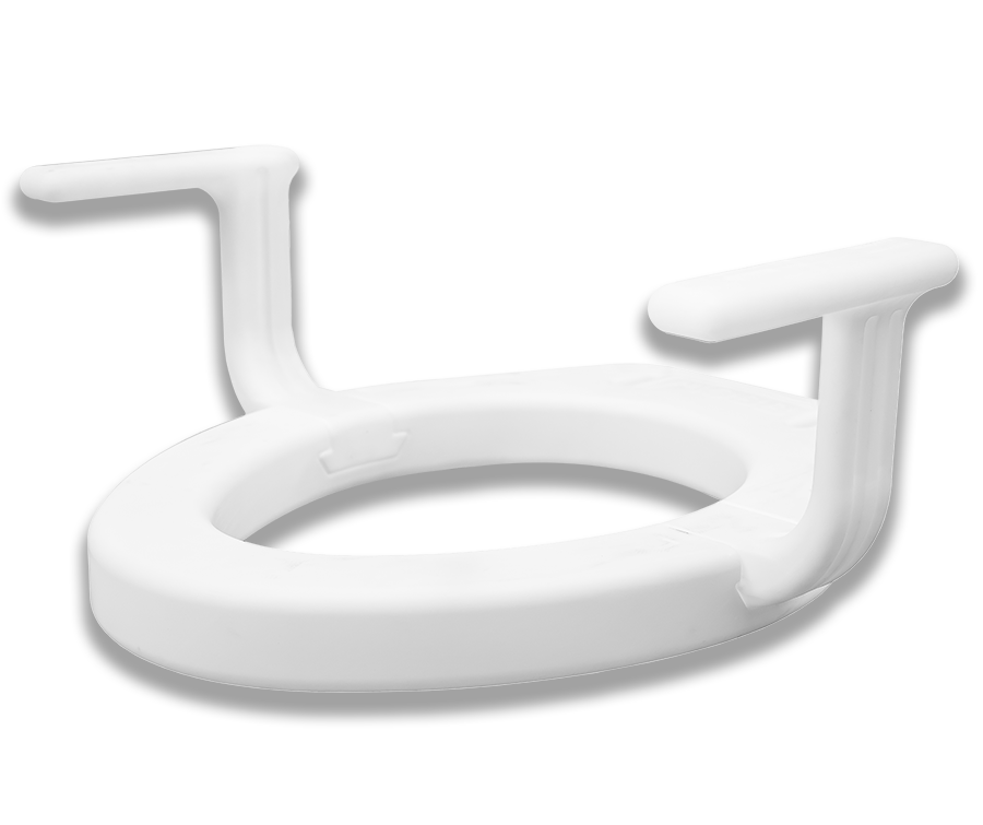 Elongated Toilet Seat Riser With Handles