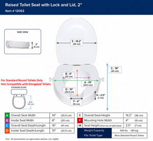 Drive Medical 2in raised toilet seat