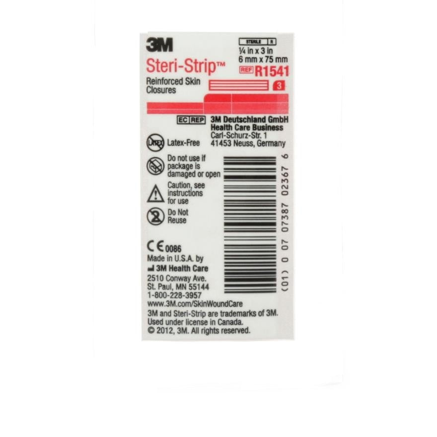 Image of 3M Steri-Strip Adhesive Skin Closure Strip 1/4 x 3