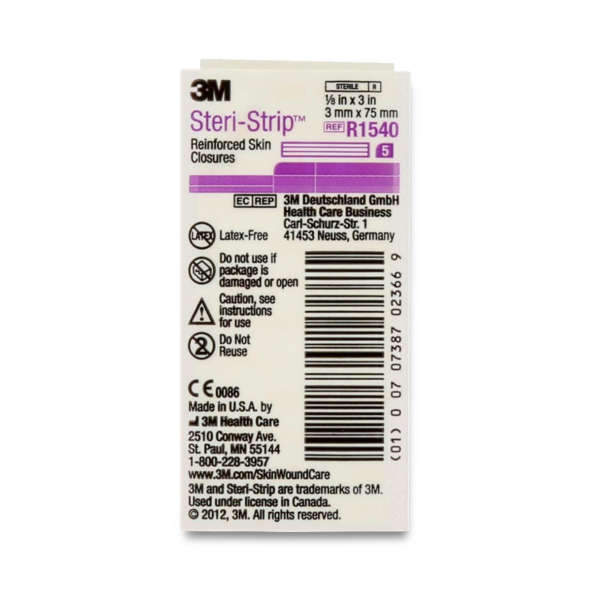 Image of 3M Steri-Strip Adhesive Skin Closure Strip 1/8 x 3