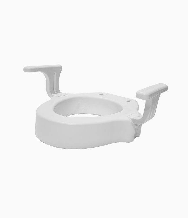 Elongated Toilet Seat Riser With Handles