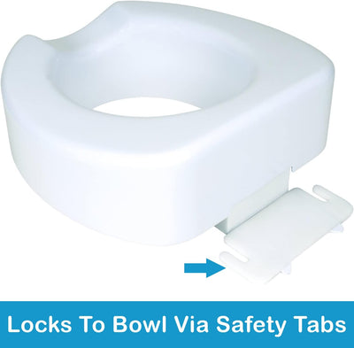 Carex Safe Lock Bariatric Raised Toilet Seat 4.25in