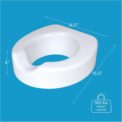 Carex Safe Lock Bariatric Raised Toilet Seat 4.25in