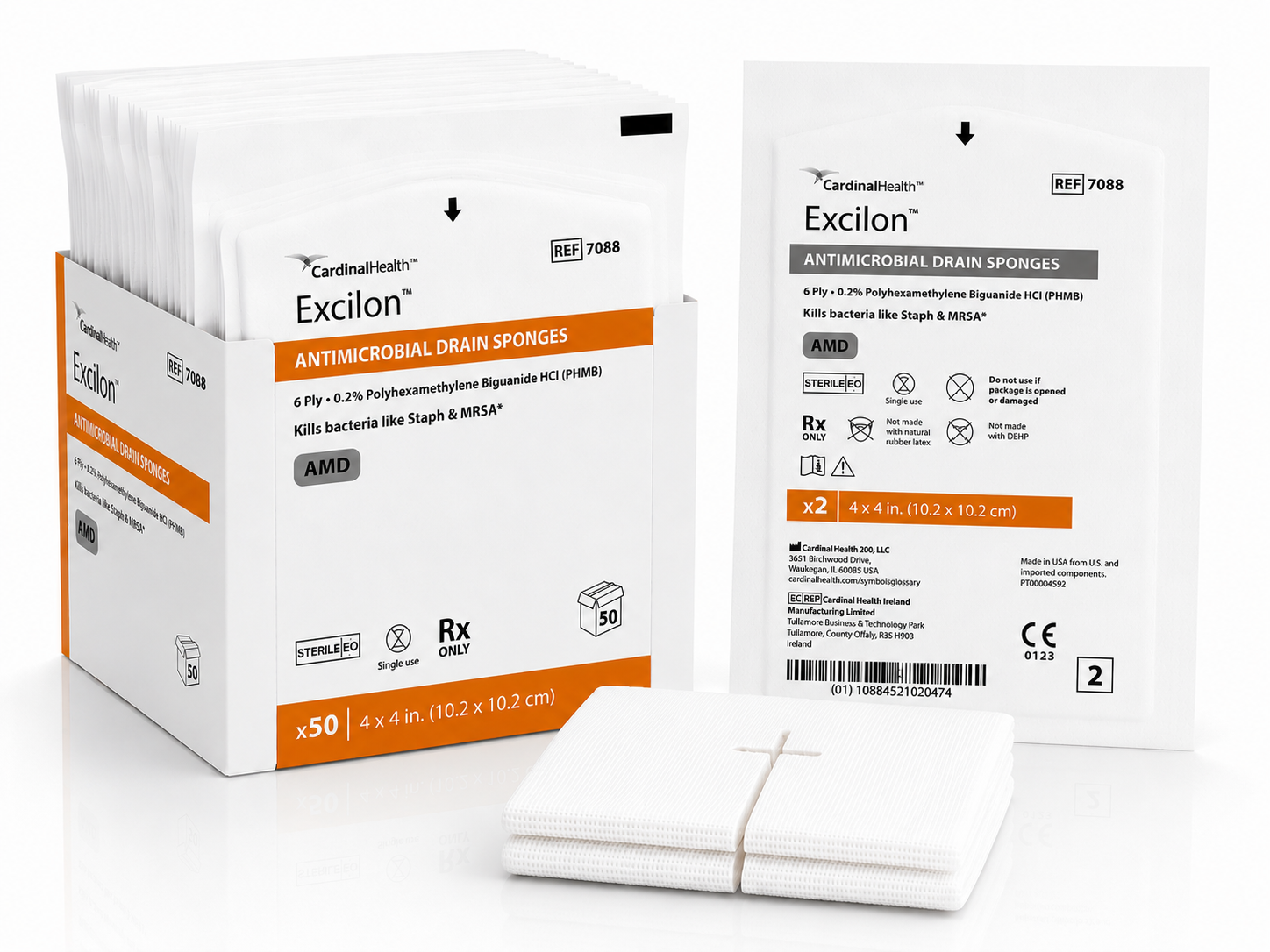 Excilon AMD Antimicrobial Drain IV Sponge Sterile