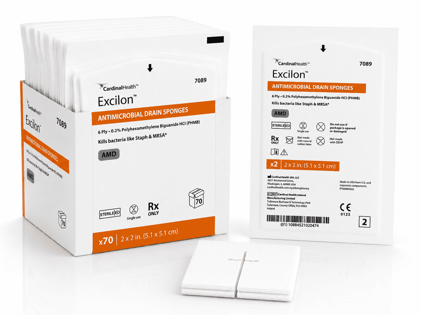 Excilon AMD Antimicrobial Drain IV Sponge Sterile
