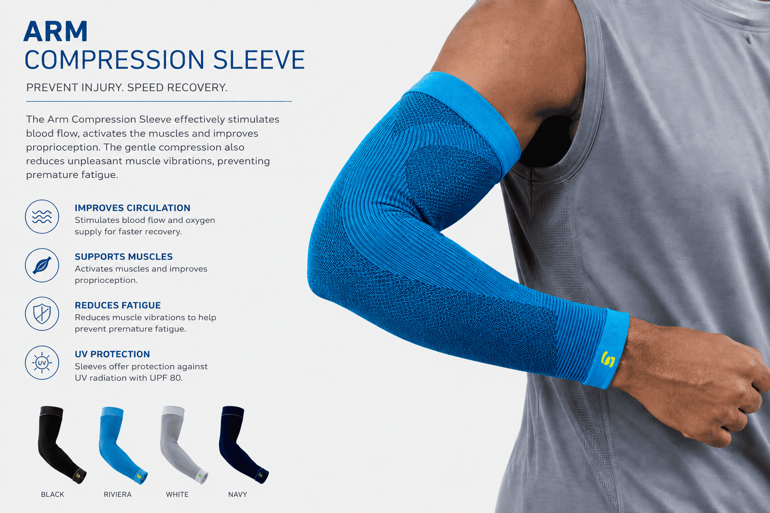 Bauerfeind Unisex Sports Compression Arm Sleeve 20-30mmHg