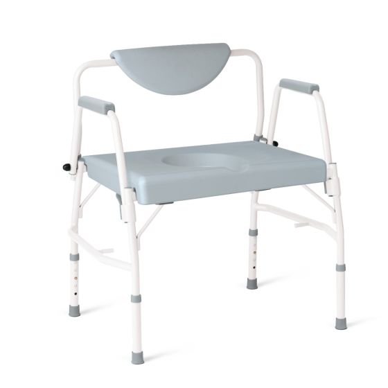 Bariatric Drop Arm Commode Chair Extra Wide