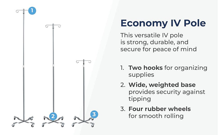  I. V. Pole removable top 13033 adjustable height