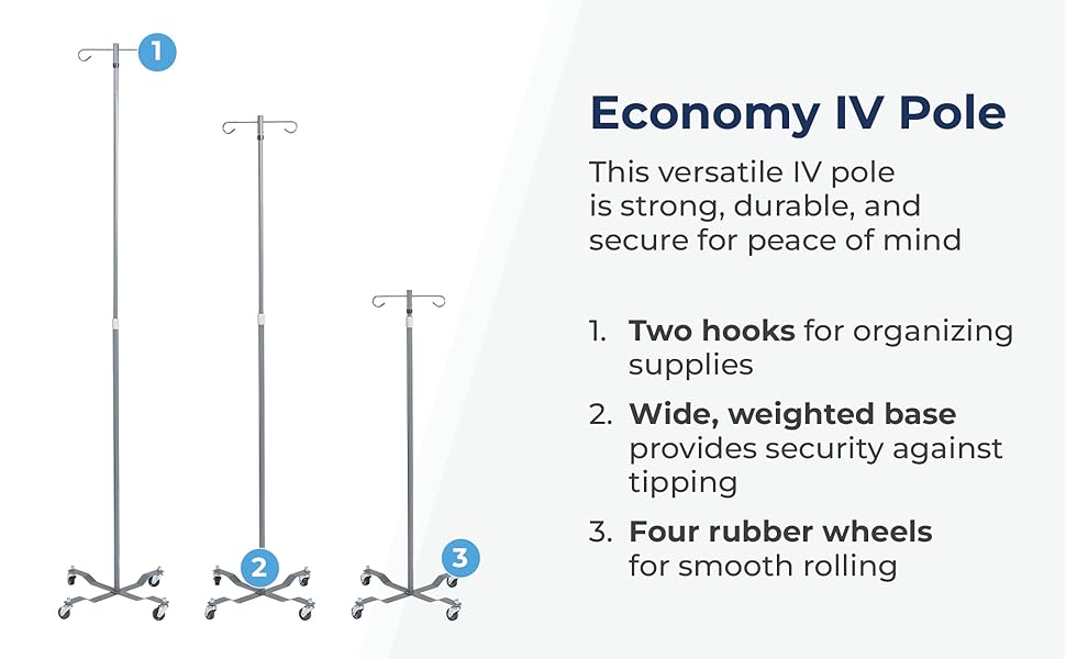  I. V. Pole removable top 13033 adjustable height