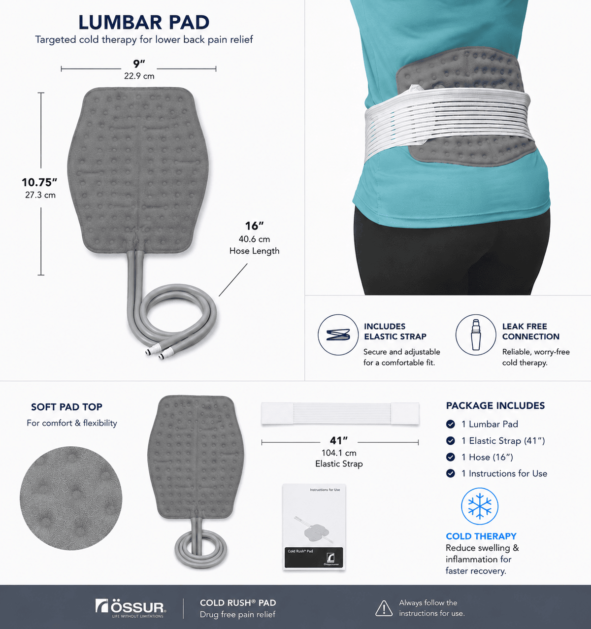 Cold Rush Device Ossur Cold Rush Cold Therapy Pads