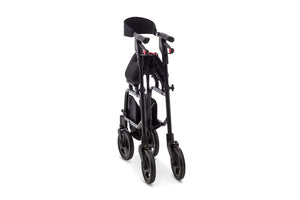 NeXus Mobility Walker standing folded with storage bag attached
