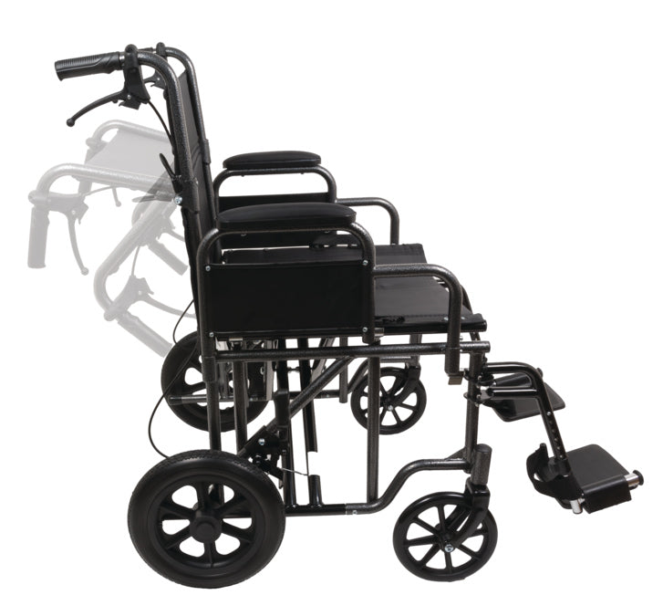 ProBasic Bariatric Steel Transport Chair 22"