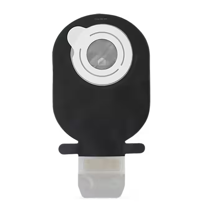 Sensura Mio 2-Piece Flex Pouch, Drainable, Maxi, Black with Inspection Window, Flange 2" (50mm)