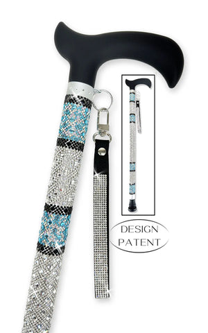 Adjustable aluminum cane with sparkling design