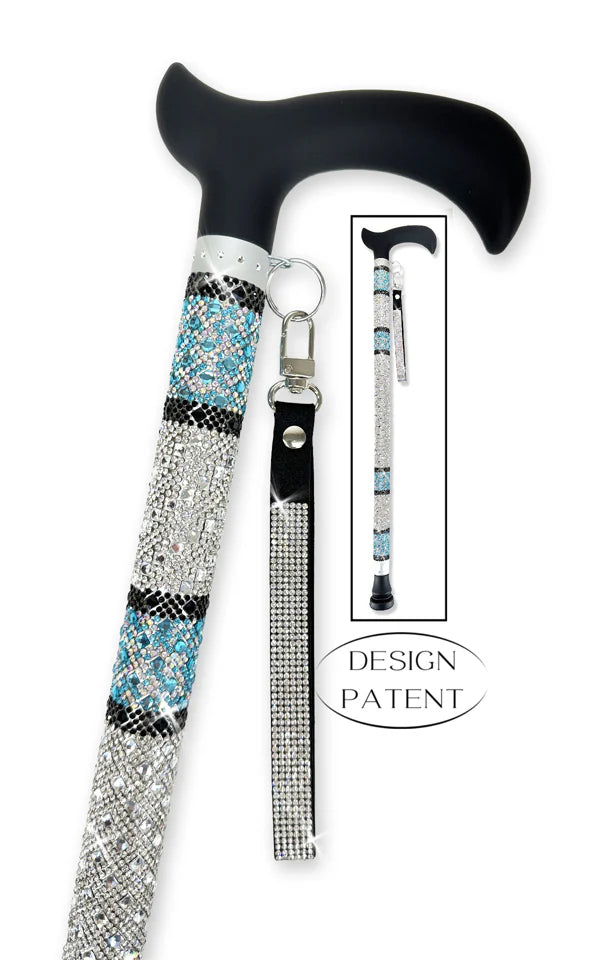 Adjustable aluminum cane with sparkling design