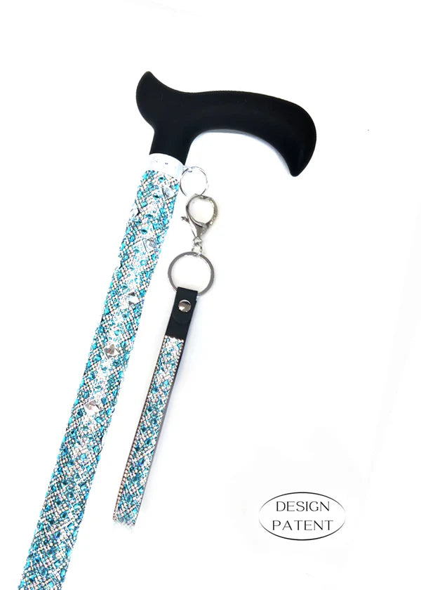 Adjustable aluminum cane with sparkling design