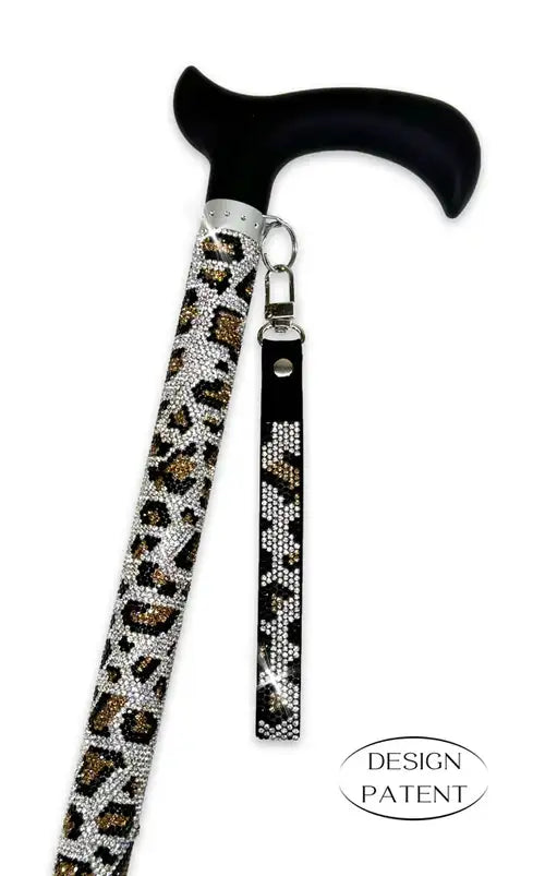 Adjustable aluminum cane with sparkling design