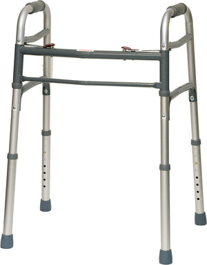 Image of Aluminum Adult 2-Button Release Folding Walker Without Wheels