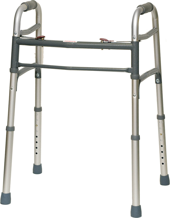 Image of Aluminum Adult 2-Button Release Folding Walker Without Wheels