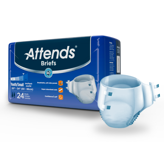 Side Photo of Attends Briefs, Youth/Small