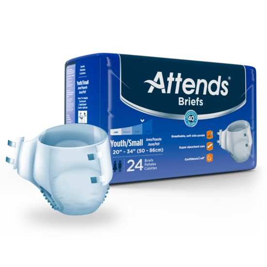 Side Photo of Attends Briefs, Youth/Small