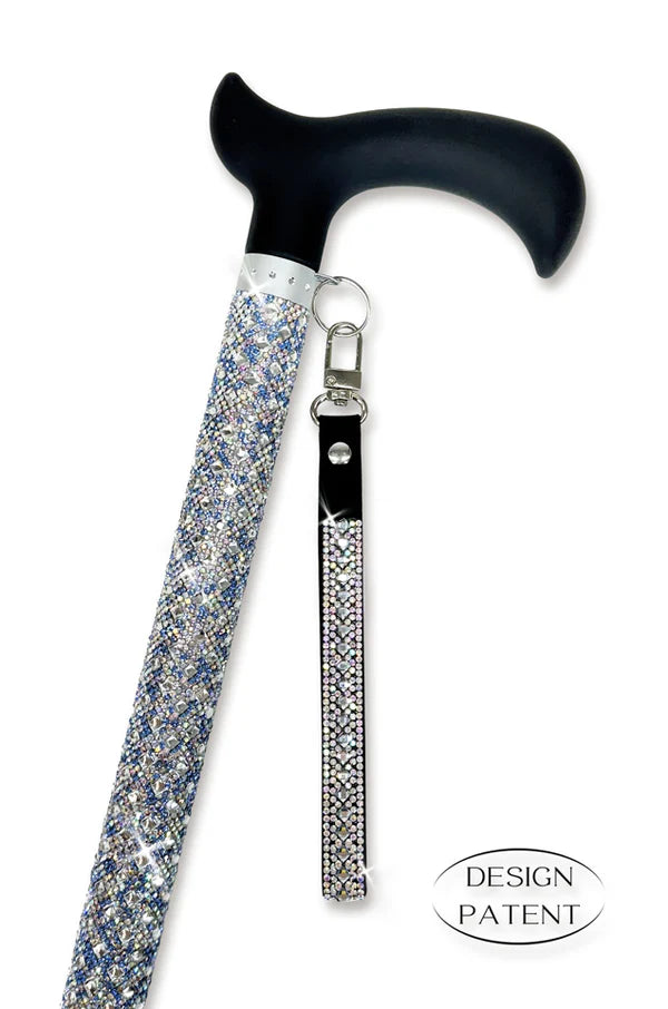 Adjustable aluminum cane with sparkling design