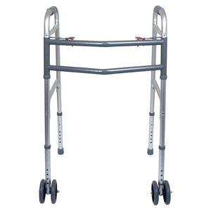 Image of Bariatric Aluminum 2-Button Walker with Wheels