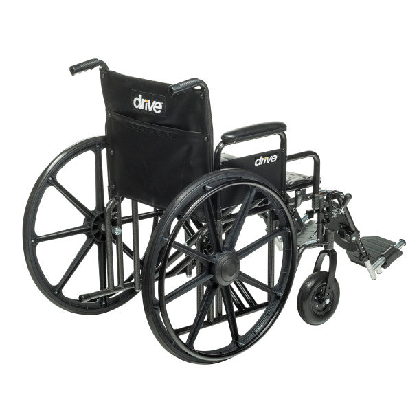 Back Photo of Bariatric Sentra EC Heavy-Duty Wheelchair in 20" with Elevating Leg Rest and Detachable Desk Arm
