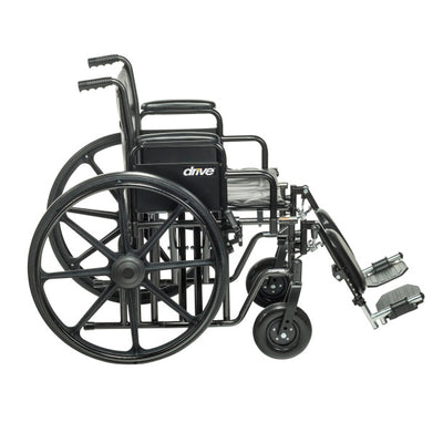 Side Photo of Bariatric Sentra EC Heavy-Duty Wheelchair in 20" with Elevating Leg Rest and Detachable Desk Arm