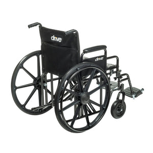 Back Photo of Bariatric Sentra EC Heavy-Duty Wheelchair in 20" with Swinging Away Footrest and Detachable Desk Arm