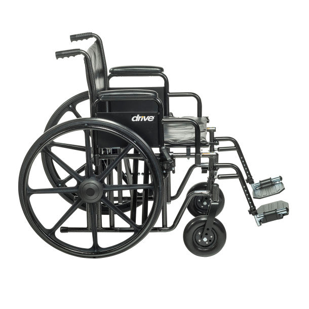 Side Photo of Bariatric Sentra EC Heavy-Duty Wheelchair in 20" with Swinging Away Footrest and Detachable Desk Arm