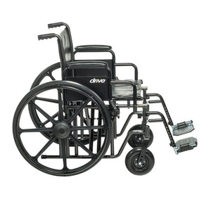 Side Photo of Bariatric Sentra EC Heavy-Duty Wheelchair in 20" with Swinging Away Footrest and Detachable Desk Arm