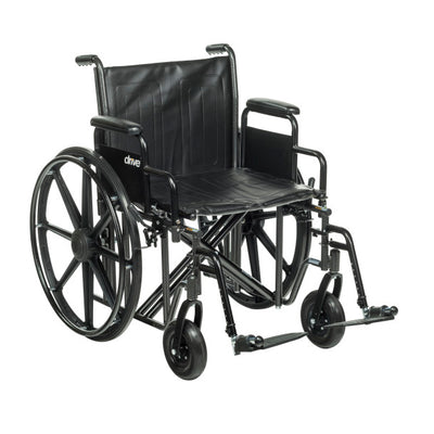 Photo of Bariatric Sentra EC Heavy-Duty Wheelchair in 20" with Swinging Away Footrest and Detachable Desk Arm