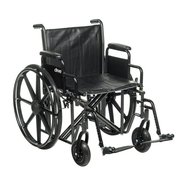 Photo of Bariatric Sentra EC Heavy-Duty Wheelchair in 20" with Swinging Away Footrest and Detachable Desk Arm