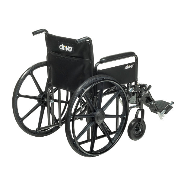 Back Photo of Bariatric Sentra EC Heavy-Duty Wheelchair in 22" with Elevating Leg rest and Detachable Full Arm