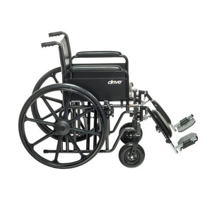 Side Photo of Bariatric Sentra EC Heavy-Duty Wheelchair in 22" with Elevating Leg rest and Detachable Full Arm