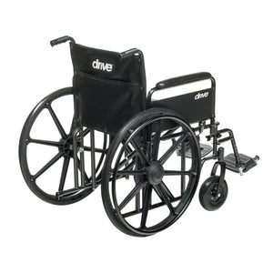 Side Photo of Bariatric Sentra EC Heavy-Duty Wheelchair in 22" with Swinging Away Footrest and Detachable Full Arm
