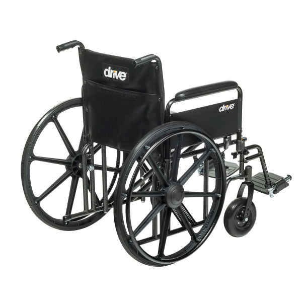 Side Photo of Bariatric Sentra EC Heavy-Duty Wheelchair in 22" with Swinging Away Footrest and Detachable Full Arm