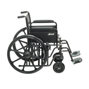 Side Photo of Bariatric Sentra EC Heavy-Duty Wheelchair in 22" with Swinging Away Footrest and Detachable Full Arm