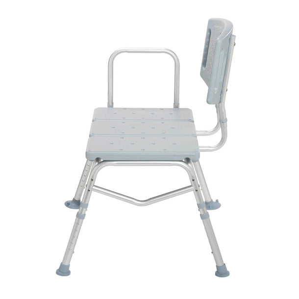 Side View Photo of Bariatric Transfer Bench with Removable Back and Arm