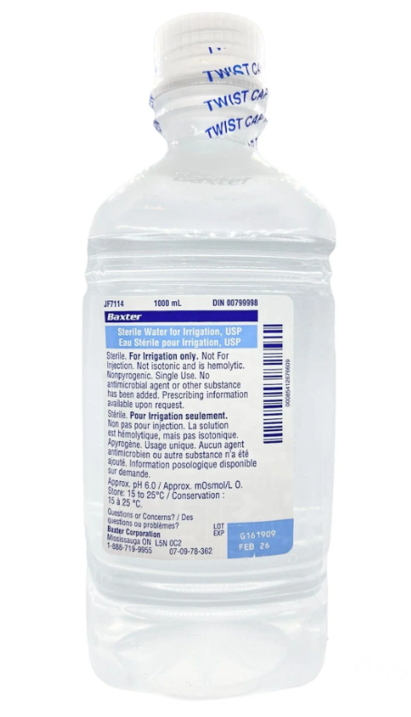 Image of Baxter Sterile Water for Irrigation in Pour Bottle